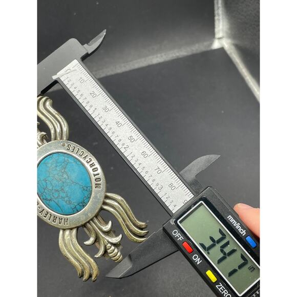 Vintage Harley Davidson Women’s Turquoise Silver Metal Hair Clip Barrette